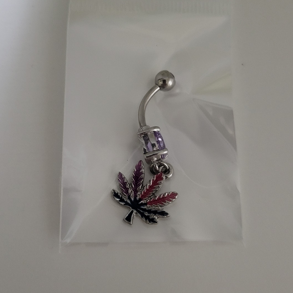 Colorful Weed Belly Ring Woman Jewelry Brand New